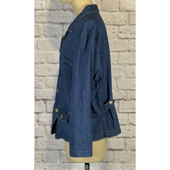 Vintage Timbuktu Womens Southwestern Denim Jean Jacket Button Up Western Blue XL - Picture 6 of 9